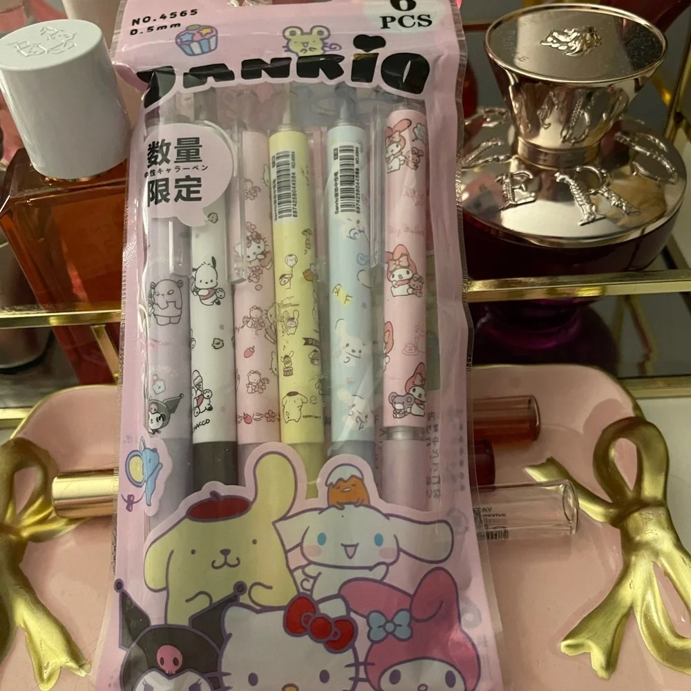 Sanrio Cute Character Pen Set - Pink, Yellow, Blue